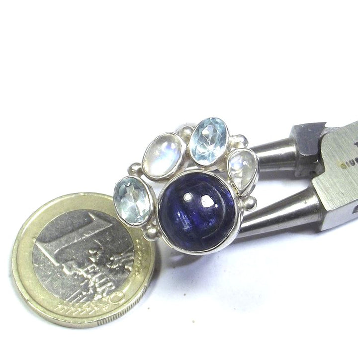 RING 925 Silber Kyanit, Mondstein, Topas 18 - 21