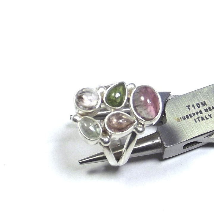 RING Tourmaline and 925 silver cabouchon and drops 21 - 23