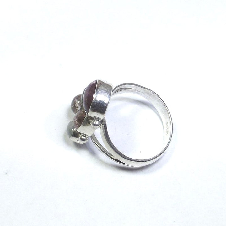 RING Tourmaline and 925 silver cabouchon and drops 21 - 23