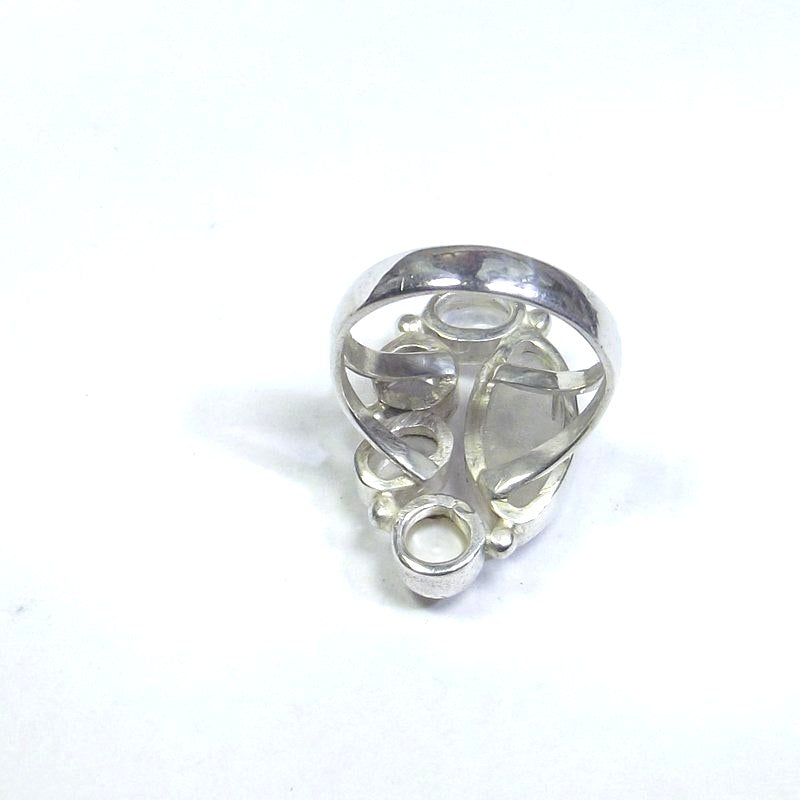 RING Moonstone, pearl and pivè silver