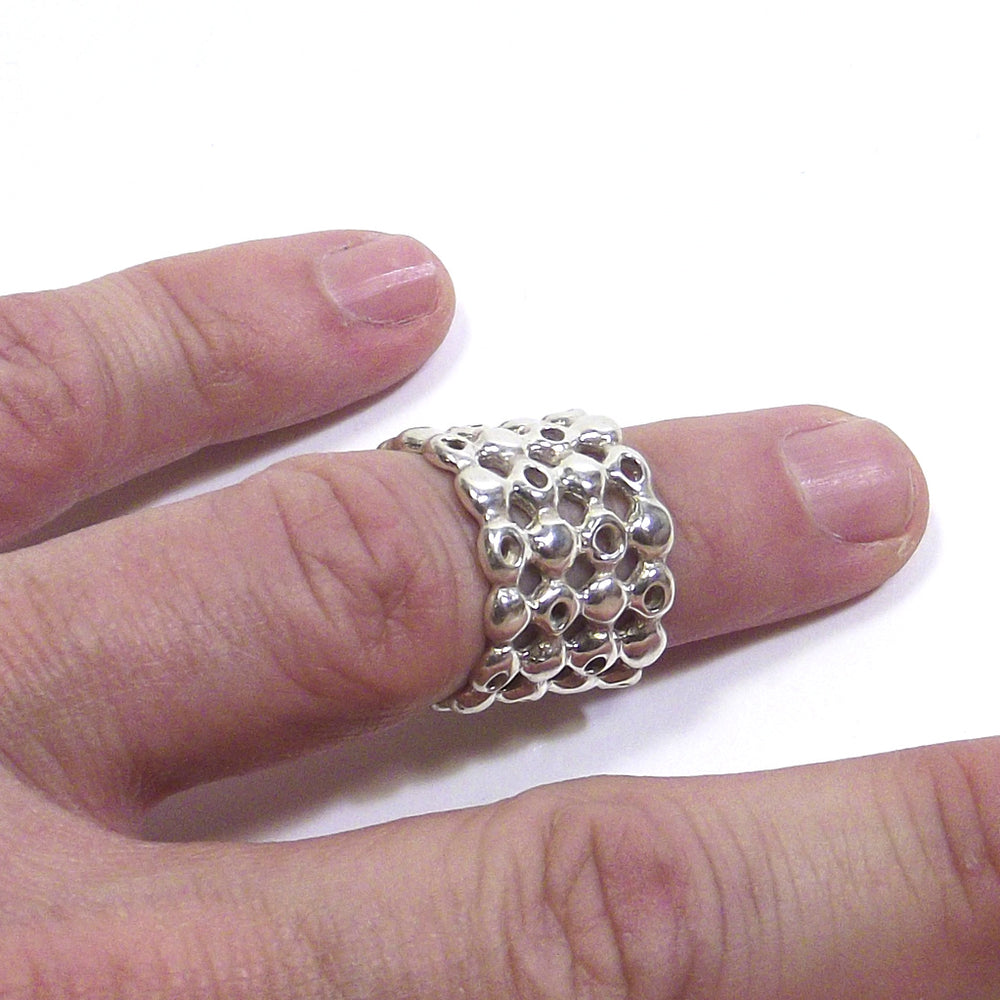 Anello in argento 925 lucido FASCIA PUNTINATA