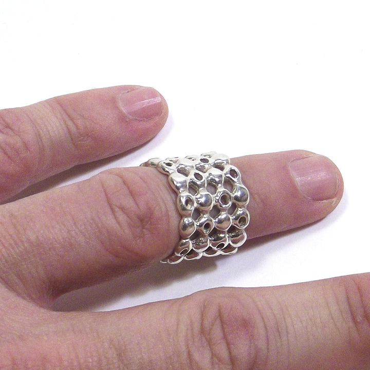 Anello in argento 925 lucido FASCIA PUNTINATA