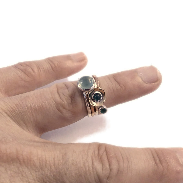Anello fascia in argento 925 ANELLO artigianale con pietra | ANELLI artigianali