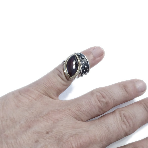 Anello fascia in argento 925 ANELLO artigianale con pietra | ANELLI artigianali