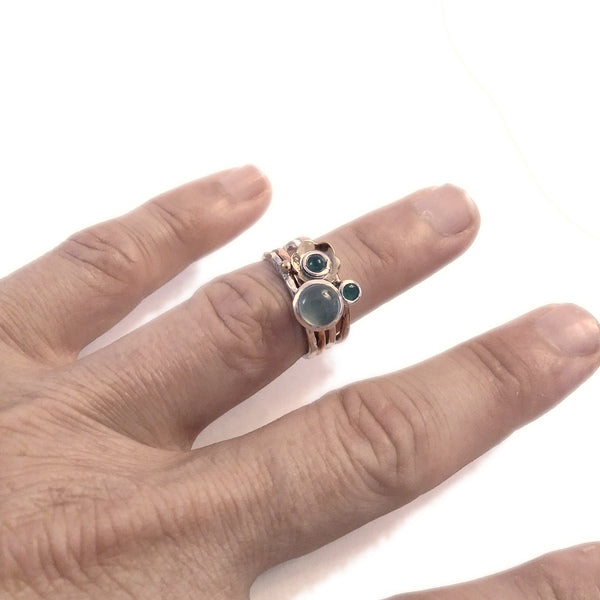 Anello fascia in argento 925 ANELLO artigianale con pietra | ANELLI artigianali