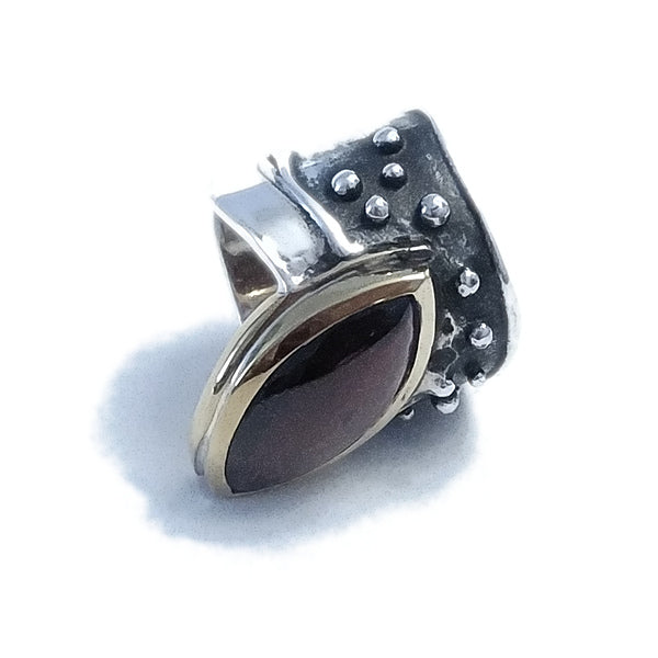 Anello fascia in argento 925 ANELLO artigianale con pietra | ANELLI artigianali