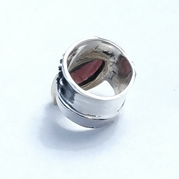 Anello fascia in argento 925 ANELLO artigianale con pietra | ANELLI artigianali