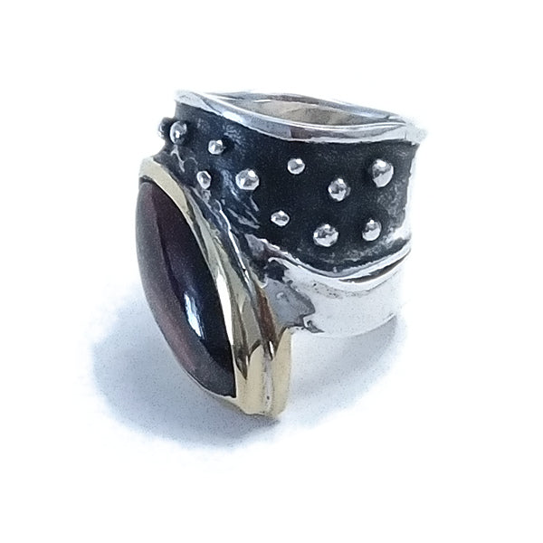 Anello fascia in argento 925 ANELLO artigianale con pietra | ANELLI artigianali