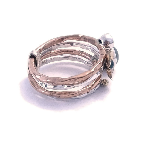 Anello fascia in argento 925 ANELLO artigianale con pietra | ANELLI artigianali