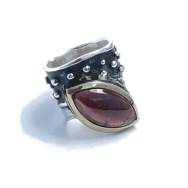 Anello fascia in argento 925 ANELLO artigianale con pietra | ANELLI artigianali
