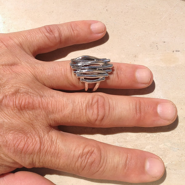 ANELLO etnico ANIKA in argento 925 ANELLO artigianale | ANELLO ARGENTO