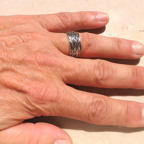 ANELLO etnico WIRE in argento 925 ANELLO artigianale | ANELLO ARGENTO
