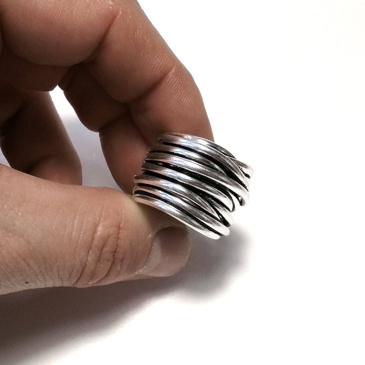 ANELLO artigianale in argento 925 Anello fascia | GIOIELLI IN ARGENTO filo della vita