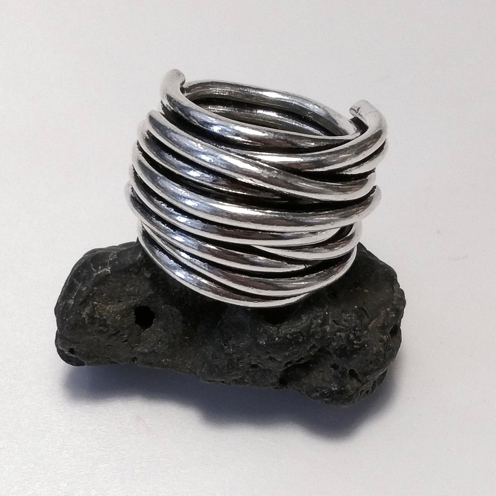 ANELLO artigianale in argento 925 Anello fascia | GIOIELLI IN ARGENTO filo della vita