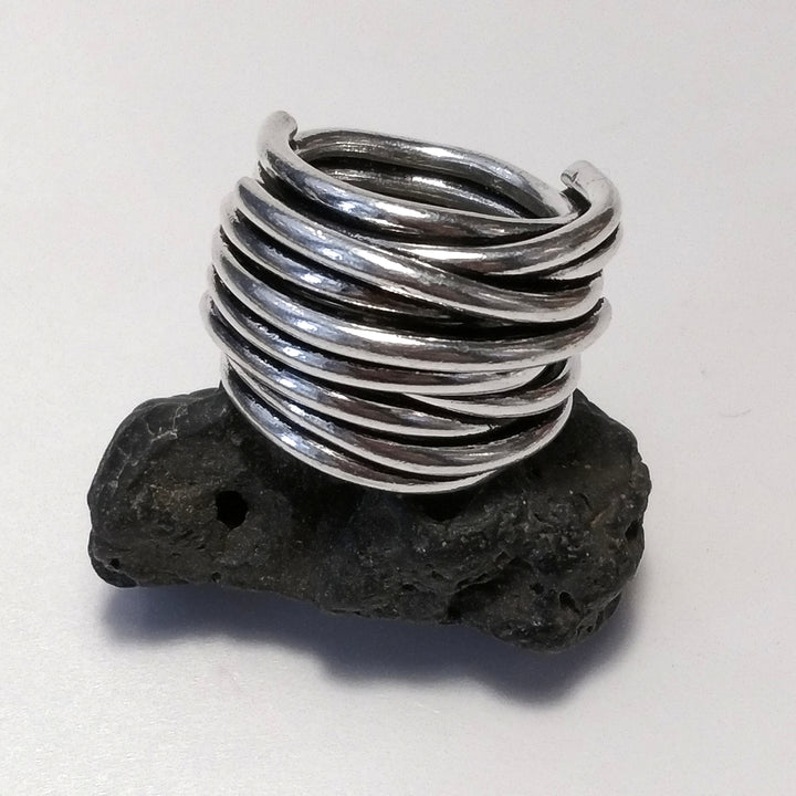 ANELLO artigianale in argento 925 Anello fascia | GIOIELLI IN ARGENTO filo della vita