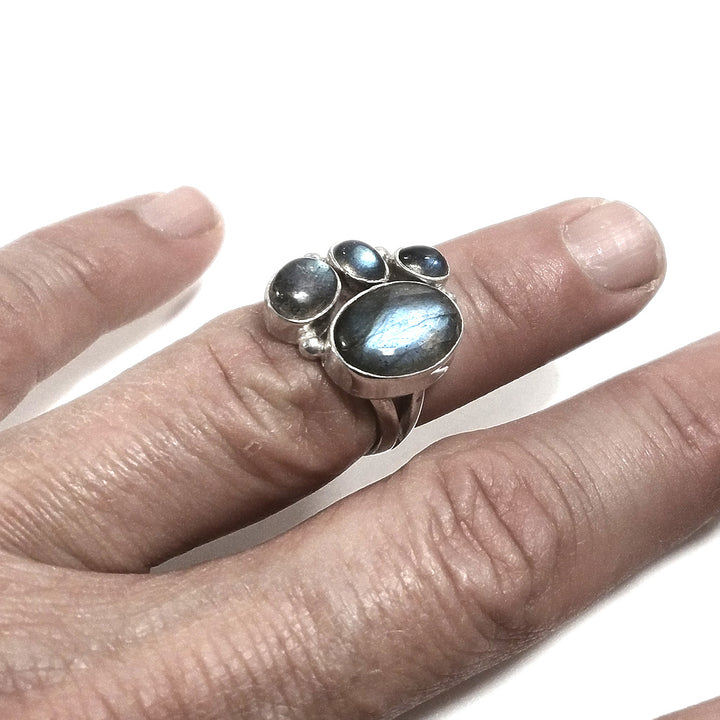 Anello con pietra in argento 925 con Labradorite | GIOIELLI ARTIGIANALI