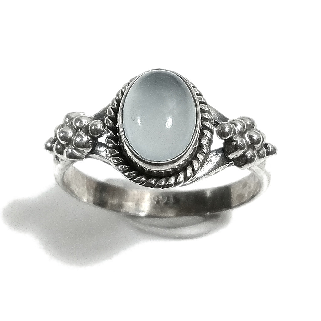 JAYA ring with 925 silver stone with Blue Topaz, Lapis Lazuli, Ruby Root