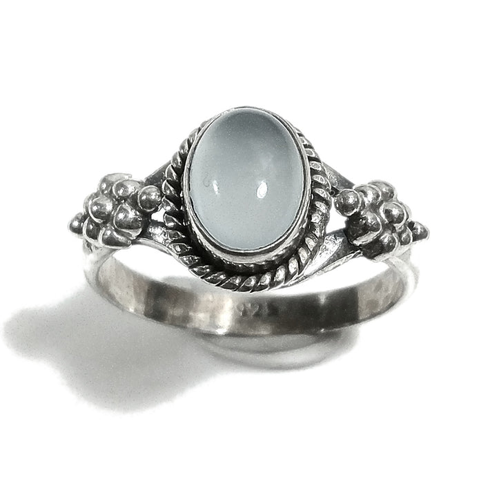 JAYA ring with 925 silver stone with Blue Topaz, Lapis Lazuli, Ruby Root