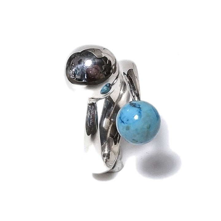 turchese Anello fascia TWISTER in argento 925 ANELLO artigianale con pietra | ANELLI ARGENTO