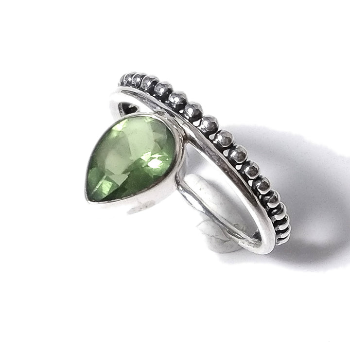 Peridoto Anello etnica MANTRA in argento 925 ANELLO artigianale con pietra | GIOIELLI etnici