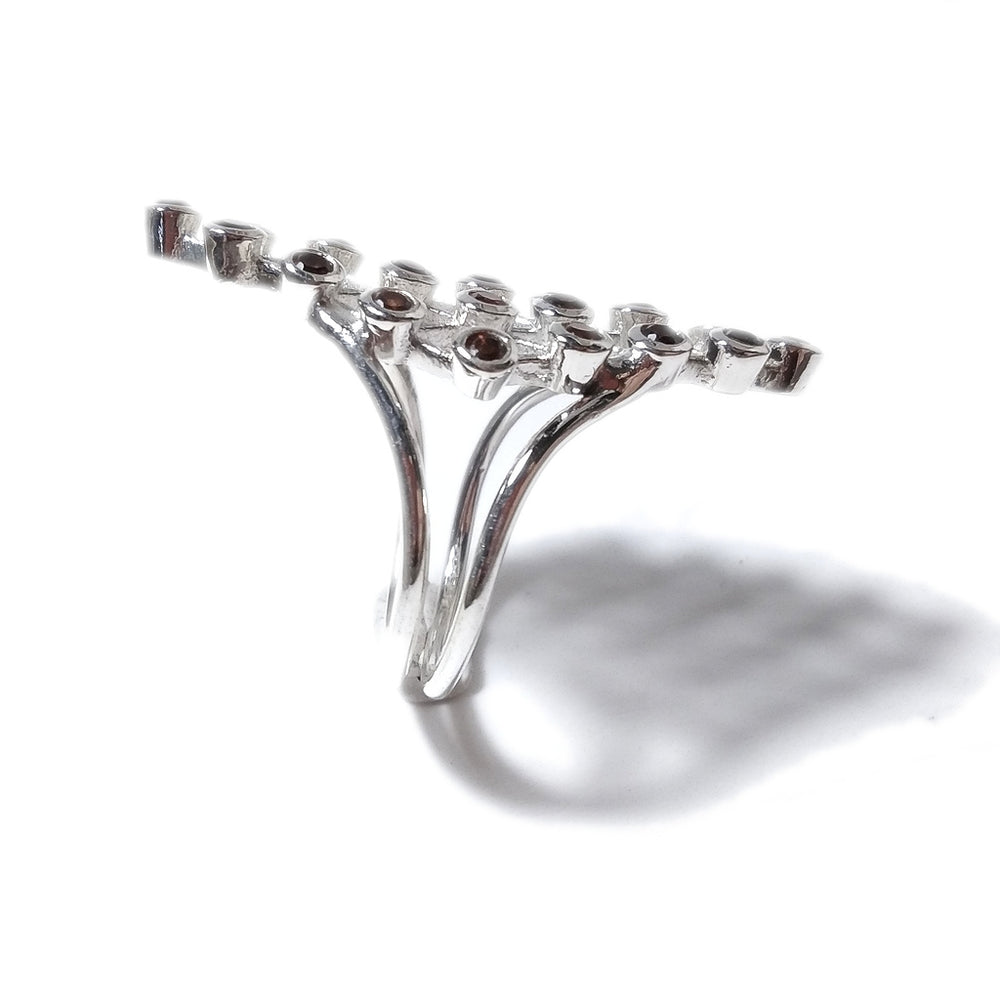 Granato Anello TURBOT in argento 925 ANELLO artigianale con pietre | GIOIELLI ARGENTO