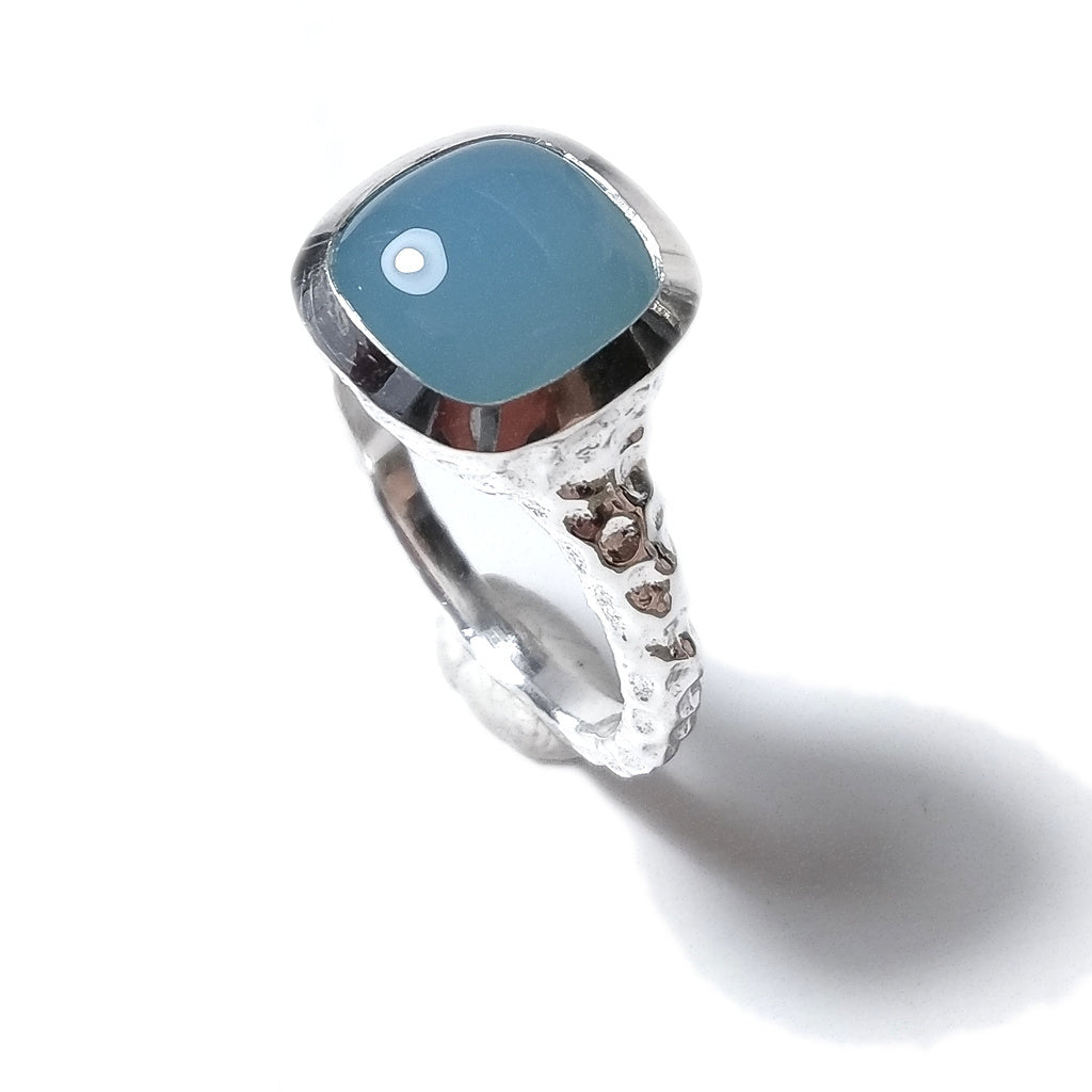 Anello con pietra in argento 925 - ANGEL calcedonio