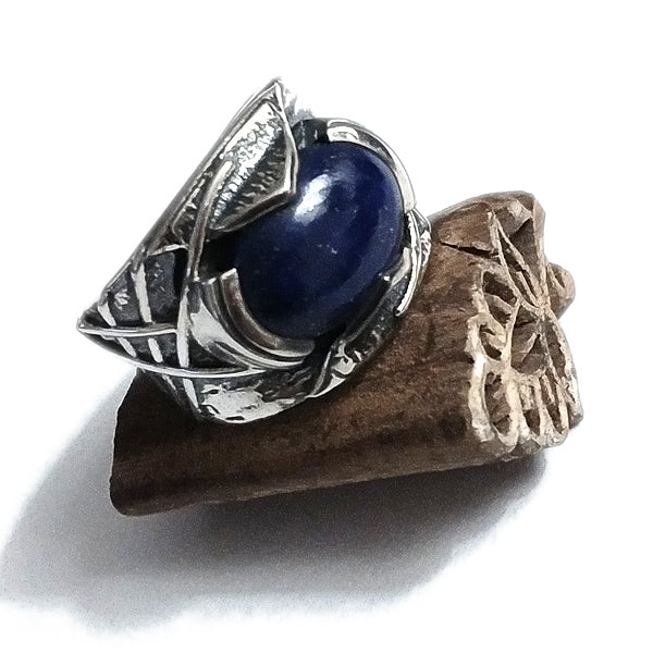 Anello artigianale fascia in argento 925 con pietra - ARYA