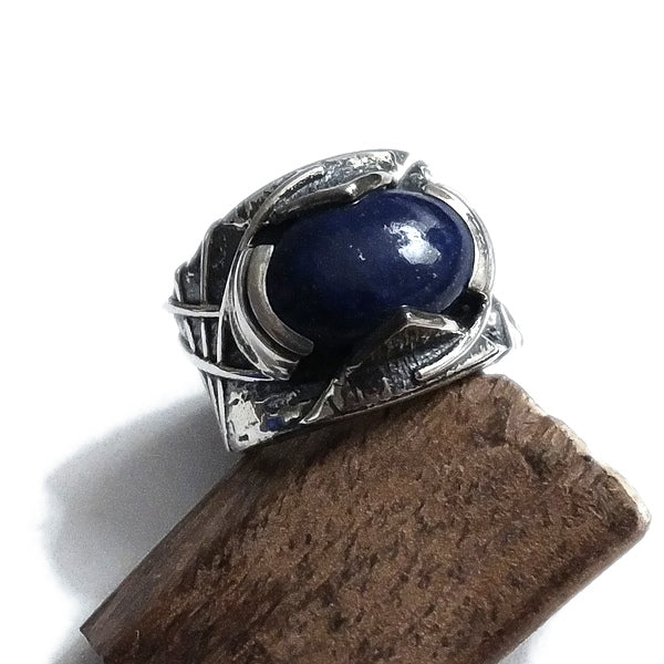 Anello artigianale fascia in argento 925 con pietra - ARYA