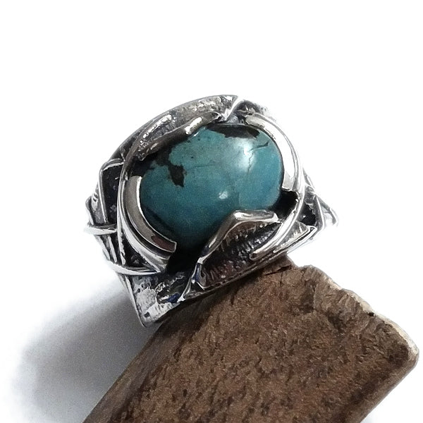 Anello artigianale fascia in argento 925 con pietra - ARYA