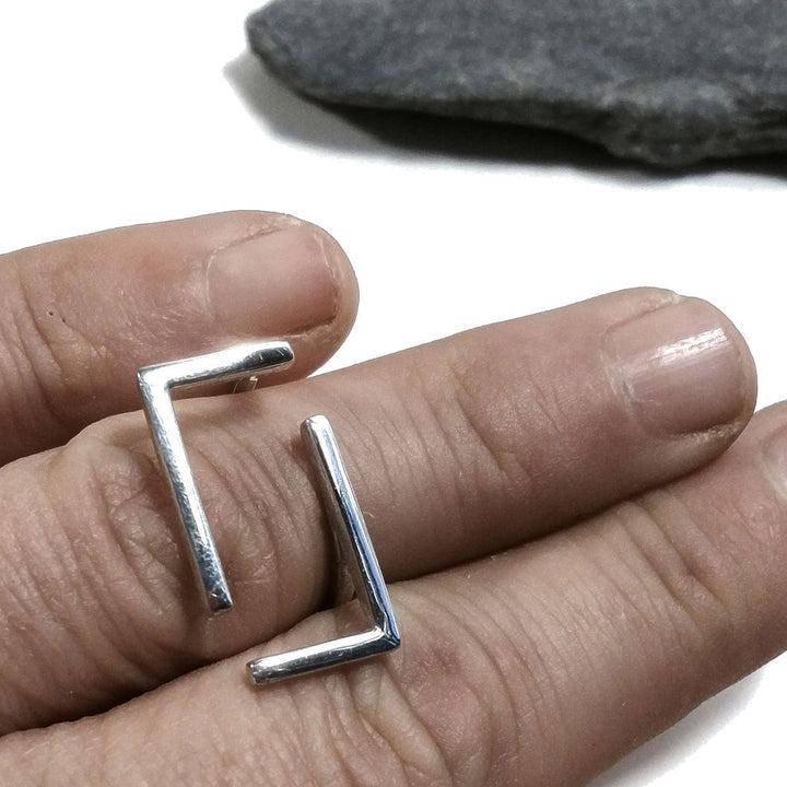 Anello in argento 925 lucido a rettangolo - LENNY