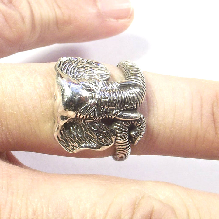 Anello in argento 925 testa di ELEFANTE