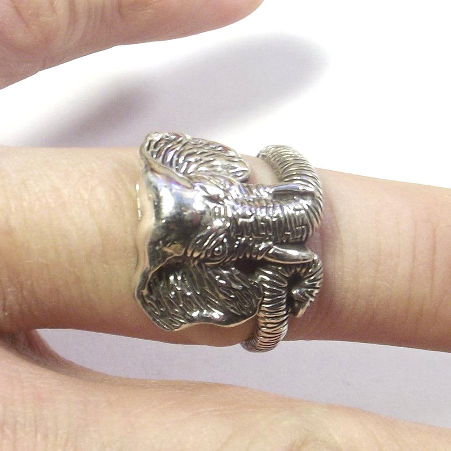 Anello in argento 925 testa di ELEFANTE