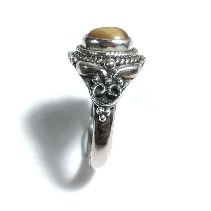Anello con pietra in argento 925 con OCCHIO DI TIGRE | Gioielli in argento