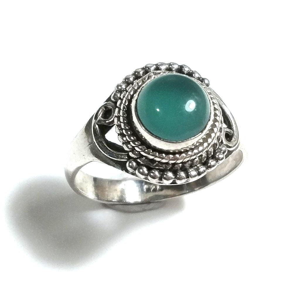 Anello con pietra in argento 925 con AGATA VERDE | Gioielli in argento