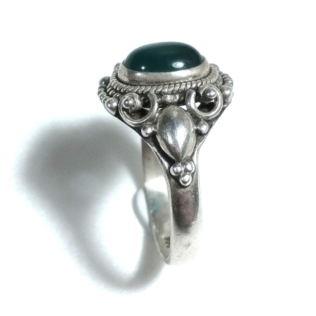 Anello con pietra in argento 925 con AGATA VERDE | Gioielli in argento