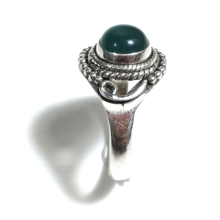 Anello con pietra in argento 925 con AGATA VERDE | Gioielli in argento