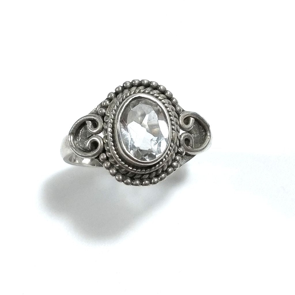 Anello con pietra in argento 925 con Cristallo di rocca | GIOIELLI IN ARGENTO