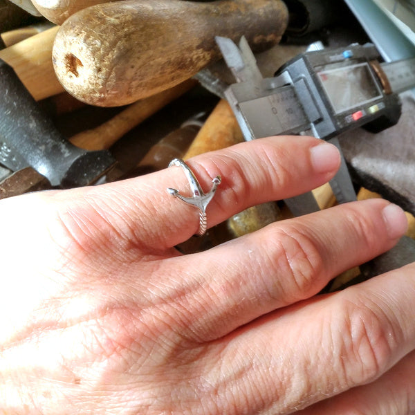 ANELLO ANCORA in argento 925 ANELLO artigianale | GIOIELLI ARGENTO