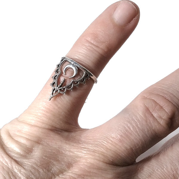 ANELLO MOON in argento 925 ANELLO artigianale | GIOIELLI ARGENTO | BOHO
