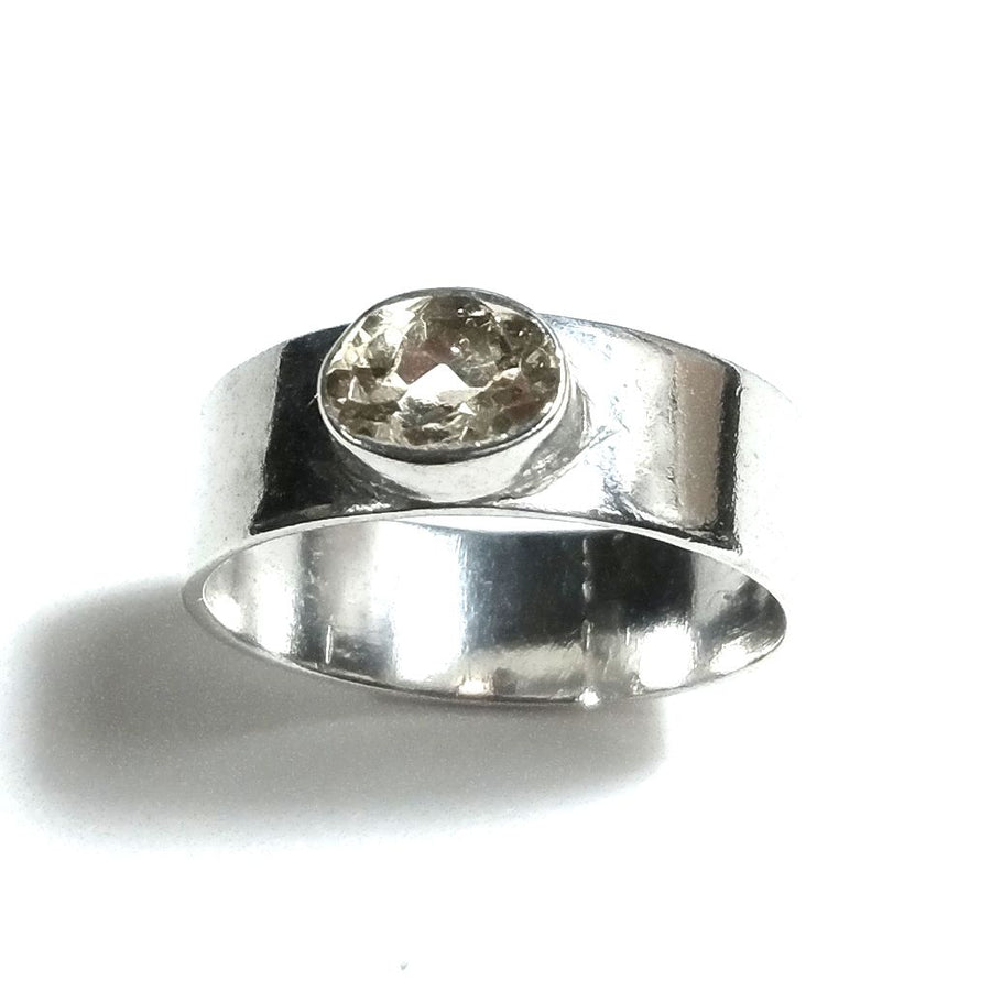 Anello con pietra in argento 925 con Quarzo CITRINO | GIOIELLI ETNICI | Fascia