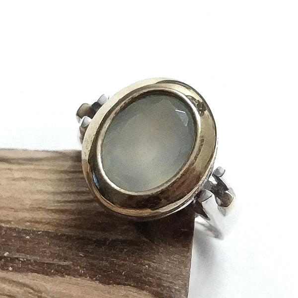 Anello fascia ETNICA in argento 925 con pietra - NURAMI