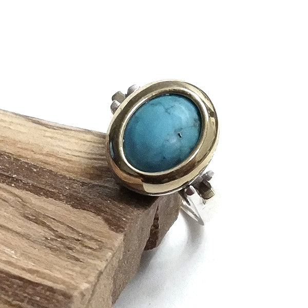Anello fascia ETNICA in argento 925 con pietra - NURAMI
