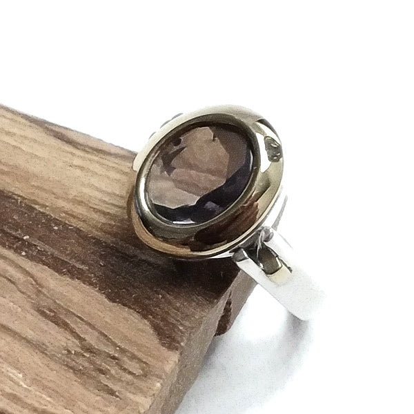 Anello fascia ETNICA in argento 925 con pietra - NURAMI