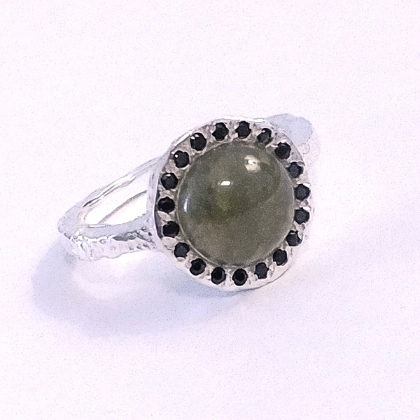 Anello BAGHYA fascia in argento 925 ANELLO artigianale con pietra | ANELLI artigianali