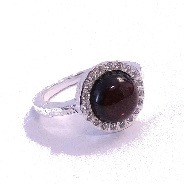 Anello BAGHYA fascia in argento 925 ANELLO artigianale con pietra | ANELLI artigianali