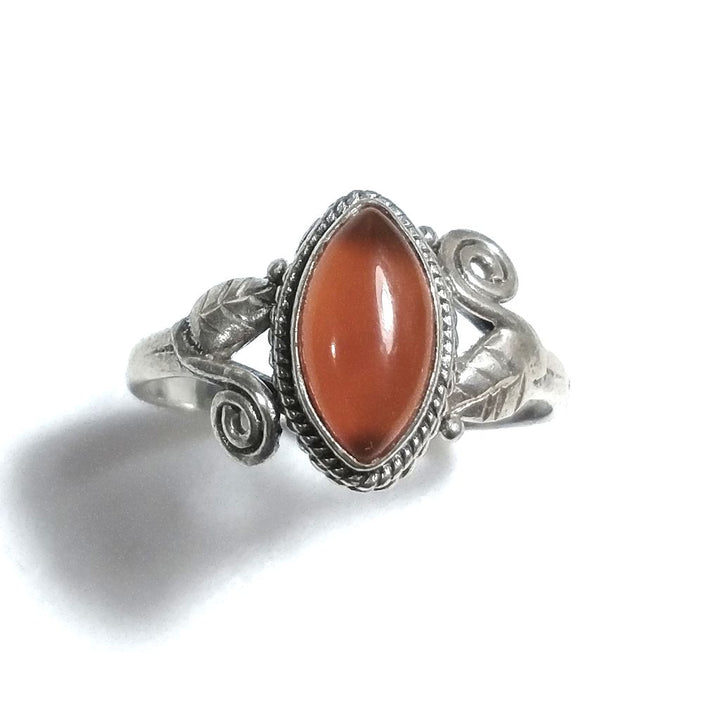 Anello con pietra in argento 925 con Corniola | GIOIELLI ETNICI
