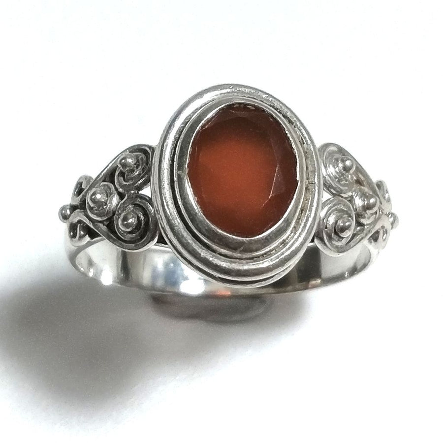 Anello con pietra in argento 925 con Corniola | GIOIELLI ETNICI