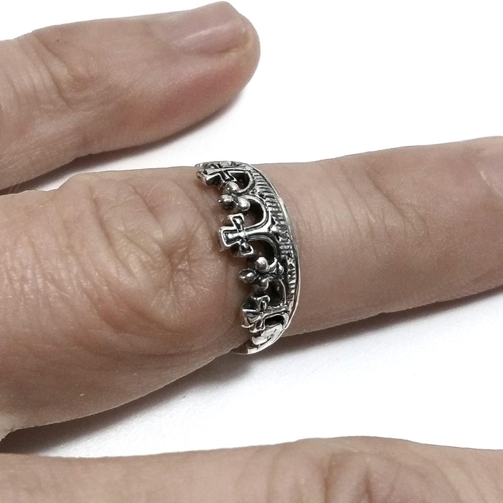 Anello fascia in argento 925 ANELLO artigianale | CORONA
