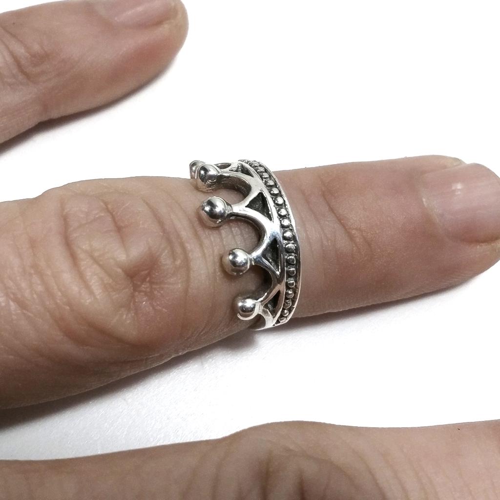 Anello fascia in argento 925 ANELLO artigianale | CORONA