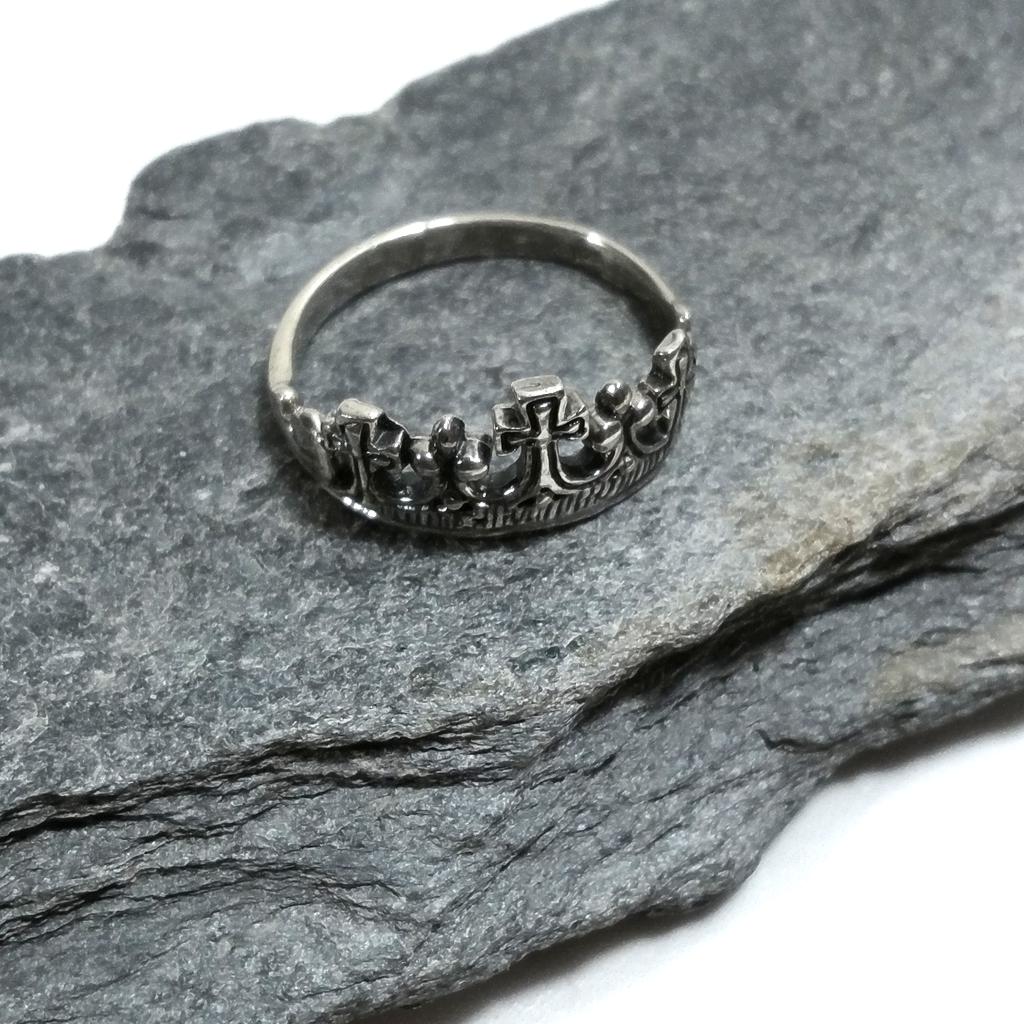 Anello fascia in argento 925 ANELLO artigianale | CORONA